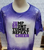 Just cheer Purple bleached  designed T-shirt