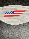 Tennessee State outline with American design with gray tiled background Face Cover