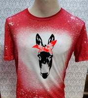 Red Mule Bandana designed Red bleached  designed T-shirt