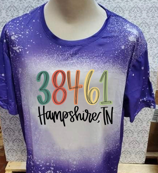 Multi Colored TN 38461 Hampshire TN designed Purple bleached designed T-shirt