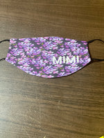 Personalized purple Flower Face Cover