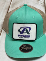 Premier Athletic Purple PA logo patch / beige and teal  ponytail hat