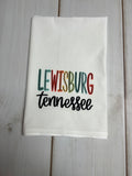 Multi Color Lewisburg Tennessee design kitchen towel