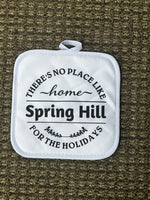 Home for the holidays personalized pot holder designed Pot Holder