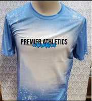 Premier Athletics with cursive Columbia designed Columbia Carolina Blue bleached  T-shirt