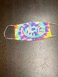 Multi colored TieDye and monogram Face Cover