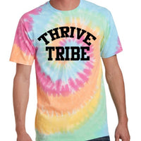 Thrive Tribe Pastel  Pink/Yellow/Blue Tie Dye  designed T-shirt