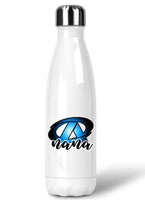 Nana  Chrome  Premier athletics logo  designed White Steel insulated water bottle