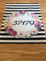 Black and White striped Flowered wreath 37174 Designed Flag.  Time to show your Spring Hill TN Pride