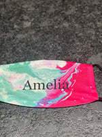 Personalized Multi teal and pink colored Ecliptic designed  Face Cover