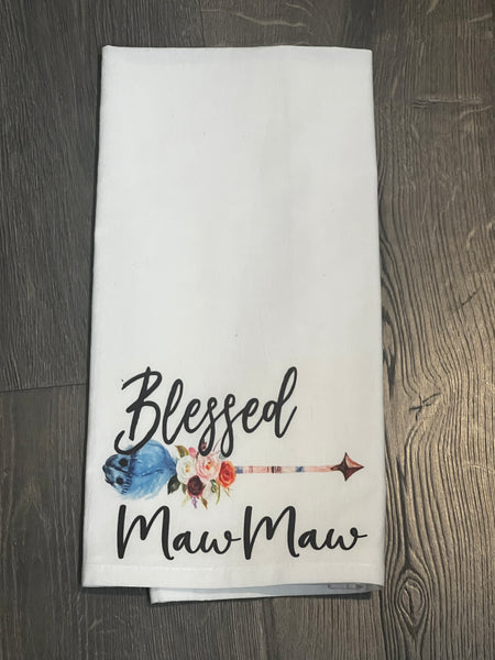 Blessed MawMaw design kitchen towel