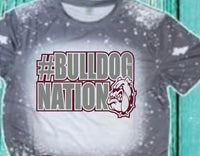 Bulldogs Nation designed Gray bleached  designed T-shirt