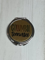 Gold and Silver Columbia Tennessee compact mirror