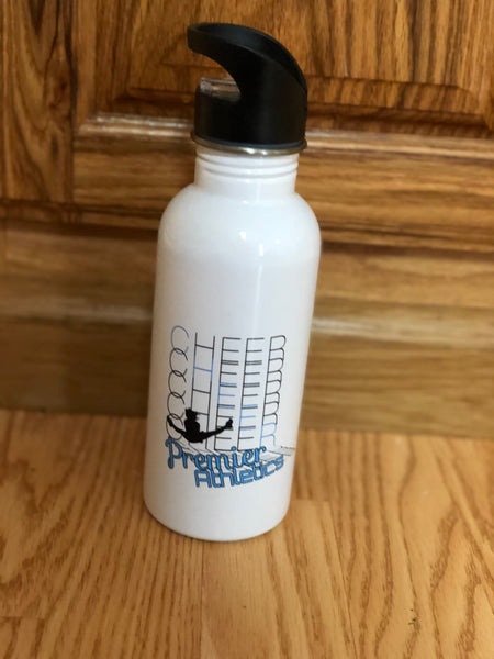 Cheer Premier designed White Flip Top Steel bottle