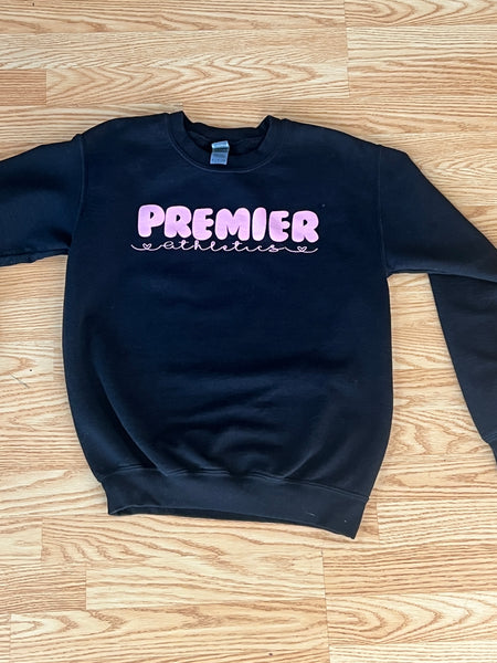 Premier Athletics script Black Sweatshirt with custom letter color