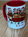 Friends Christmas personalized with your Name 15 oz Mug with red