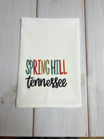 Multi Color Spring Hill Tennessee design kitchen towel