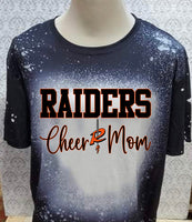 Richland Cheer mom with logo  Black bleached  designed T-shirt