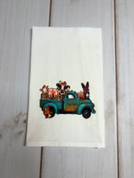 Truck full of farm animals design kitchen towel