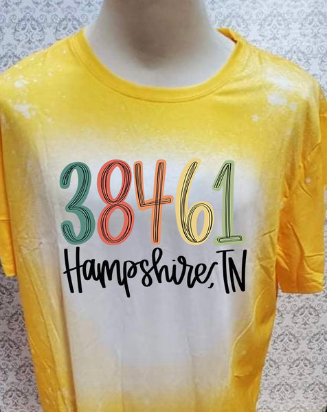 Multi Colored TN 38461 Hampshire TN designed Yellow bleached  designed T-shirt