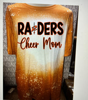 Richland Cheer mom with logo in the wording  burnt Orange bleached  designed T-shirt