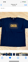 Cheer with a sunburst in gold glitter design T-shirt