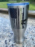 Patriot Flag with Green stripe  20oz stainless Steel Pilsner