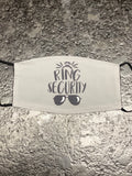Ring security design with glasses design with gray background Face Cover