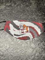 Multi gray and maroon colored Ecliptic designed with bulldog logo  Face Cover