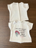 18 inch doll white-shirt with a cheerleading shoe saying
