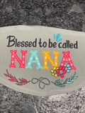 Blessed to be called Nana Face Cover with gray background