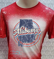 Alabama state the Yellow hammer state designed Red  bleached  designed T-shirt