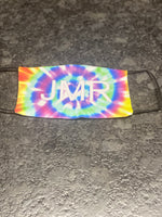 Personalized Monogram Multi colored TieDye and monogram Face Cover