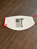American Flag red line firefighter designed white  Face Cover