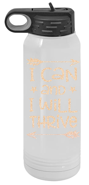 I can and I will Rose Gold design 30oz flip top bottle