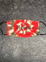 Hawk Red white and brown Tie Dye Face Cover