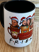 Friends Christmas designer 15 oz Mug with black
