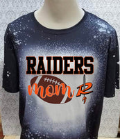 Richland Football mom with logo Black bleached  designed T-shirt
