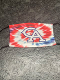 CA Logo Red and Blue Tie Dye Face Cover