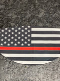 American flag in black color with red stripe design Face Cover