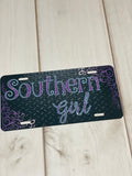 Southern Girl Pink and purple License Plate