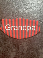 Grandpa Personalized Red and black  Face Cover