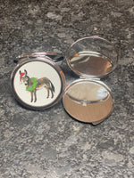 Christmas Mule designed compact mirror