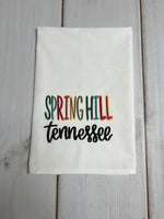 Multi Color Spring Hill Tennessee design kitchen towel