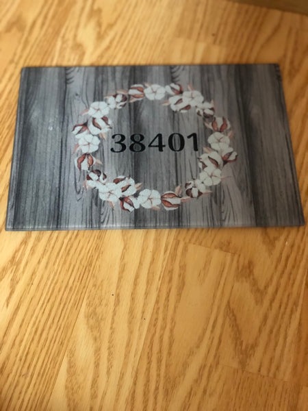 38401 Gray Cotton 8x11 rectangle cutting board