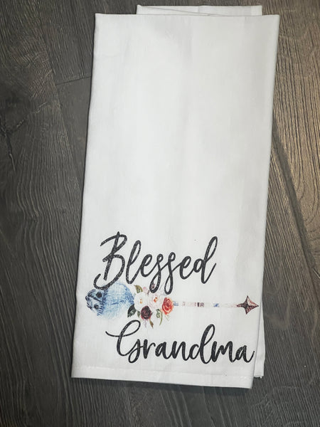 Blessed Grandma design kitchen towel