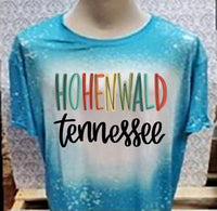 Multi Colored Hohenwald TN designed Teal bleached  designed T-shirt