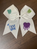 I Love Slime 3" Stiffened Cheer style bow
