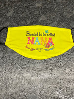 Blessed to be called Nana Face Cover with yellow background