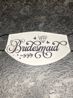 Bridesmaid design with diamond ring design with white background Face Cover